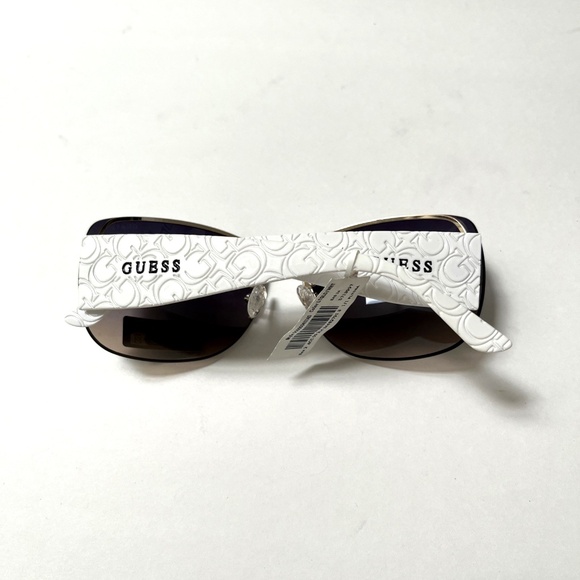 New Original GUESS Wrap Around Sunglasses GO00034 Acetate Embossed White - Picture 5 of 6